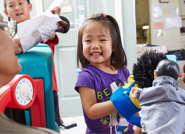 Children Playing with puppets